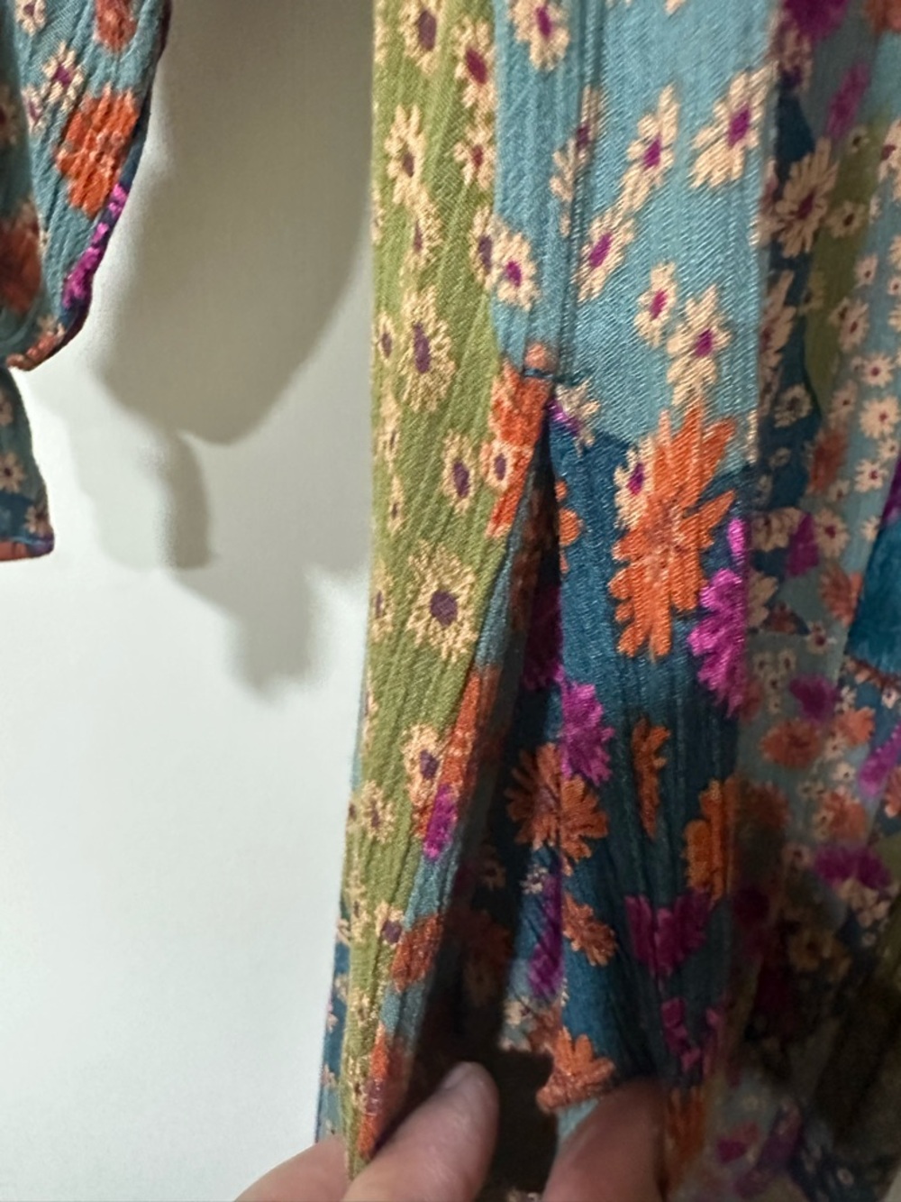 Easel brand Bohemian Floral Maxi Dress in Teal & Olive - Picture 4 of 4